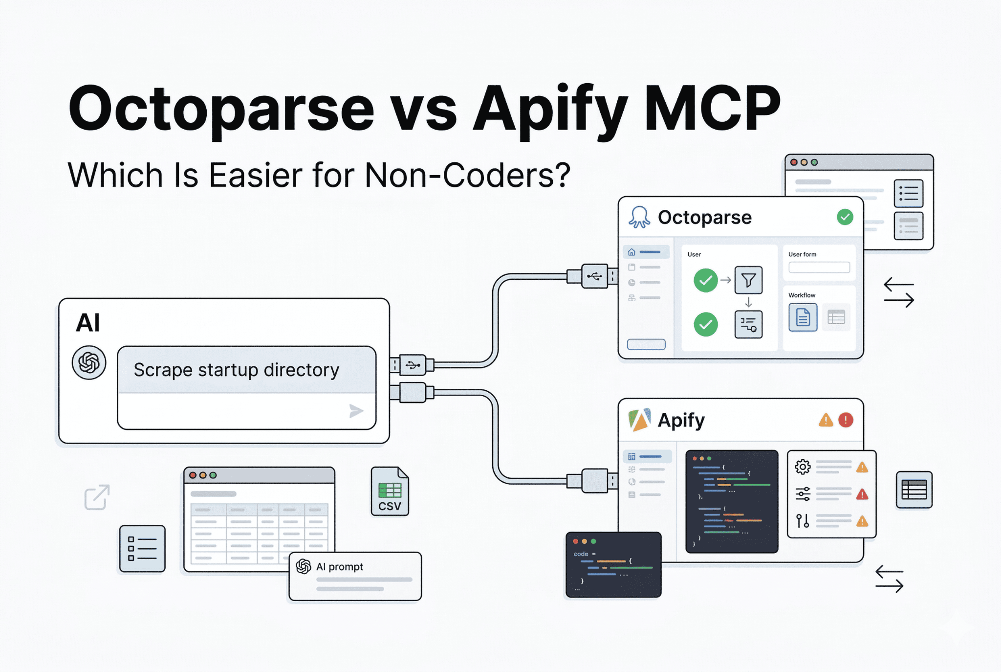 Octoparse MCP vs Apify MCP: Which MCP Tool Is Best for Non-Coders?