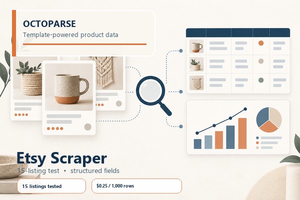 Etsy Scraper: 15-Listing Test at $0.25/1,000 Rows
