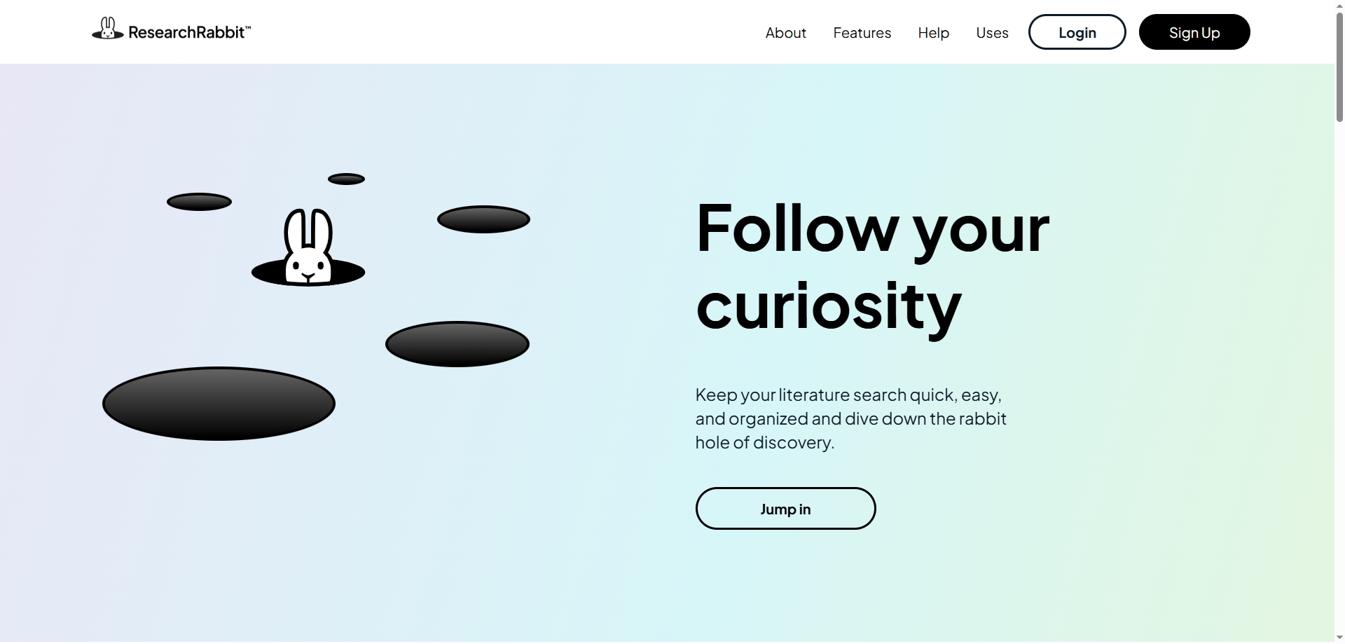 Captura de pantalla de interfaz de ResearchRabbit