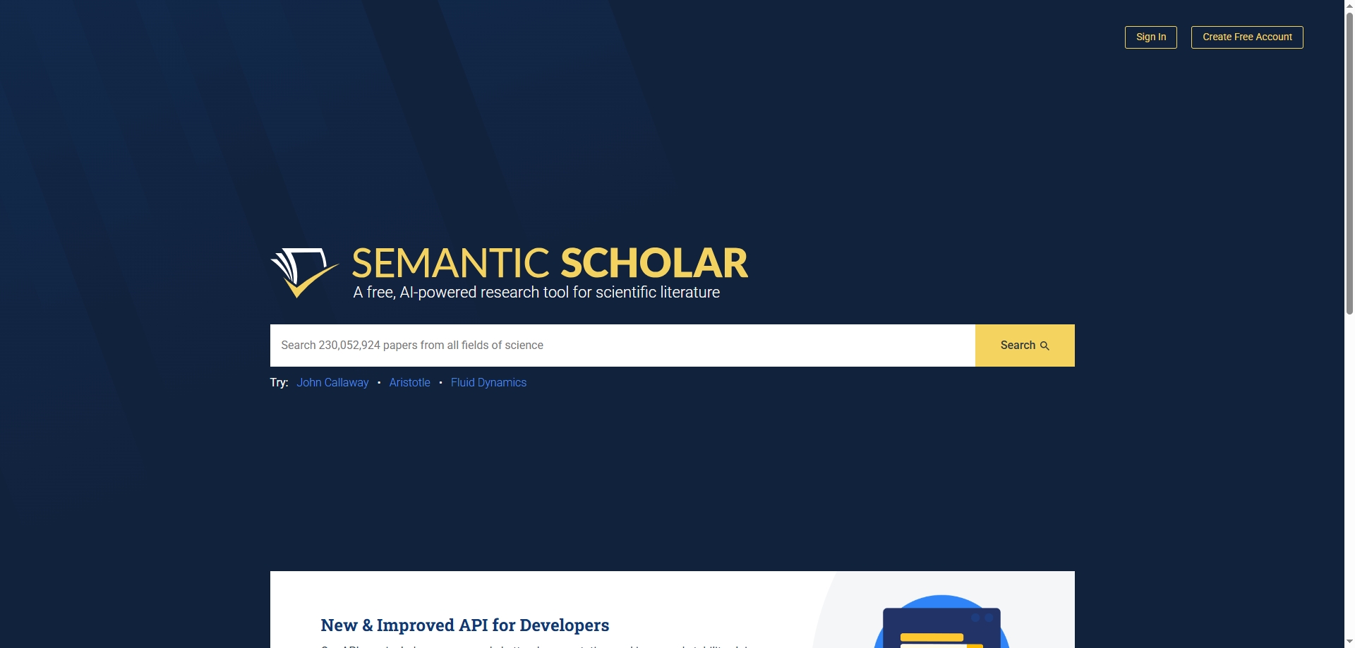 Captura de pantalla de interfaz de Semantic Scholar