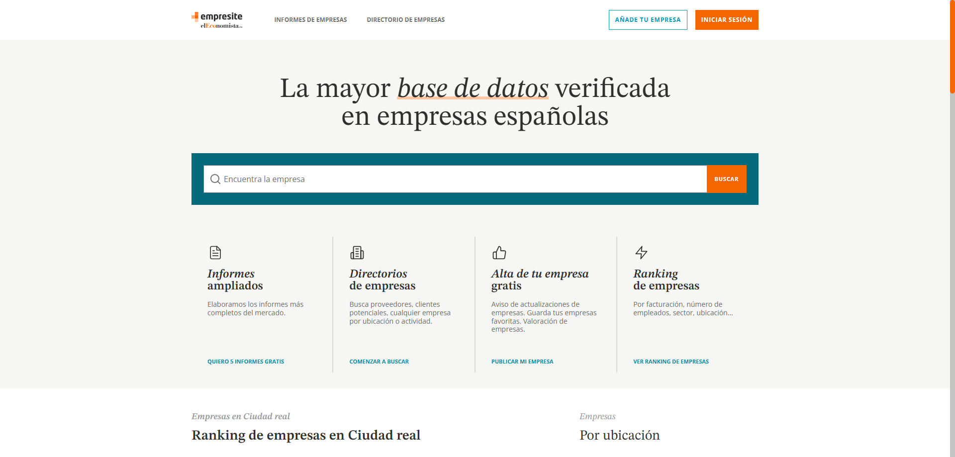 Interfaz de Empresite