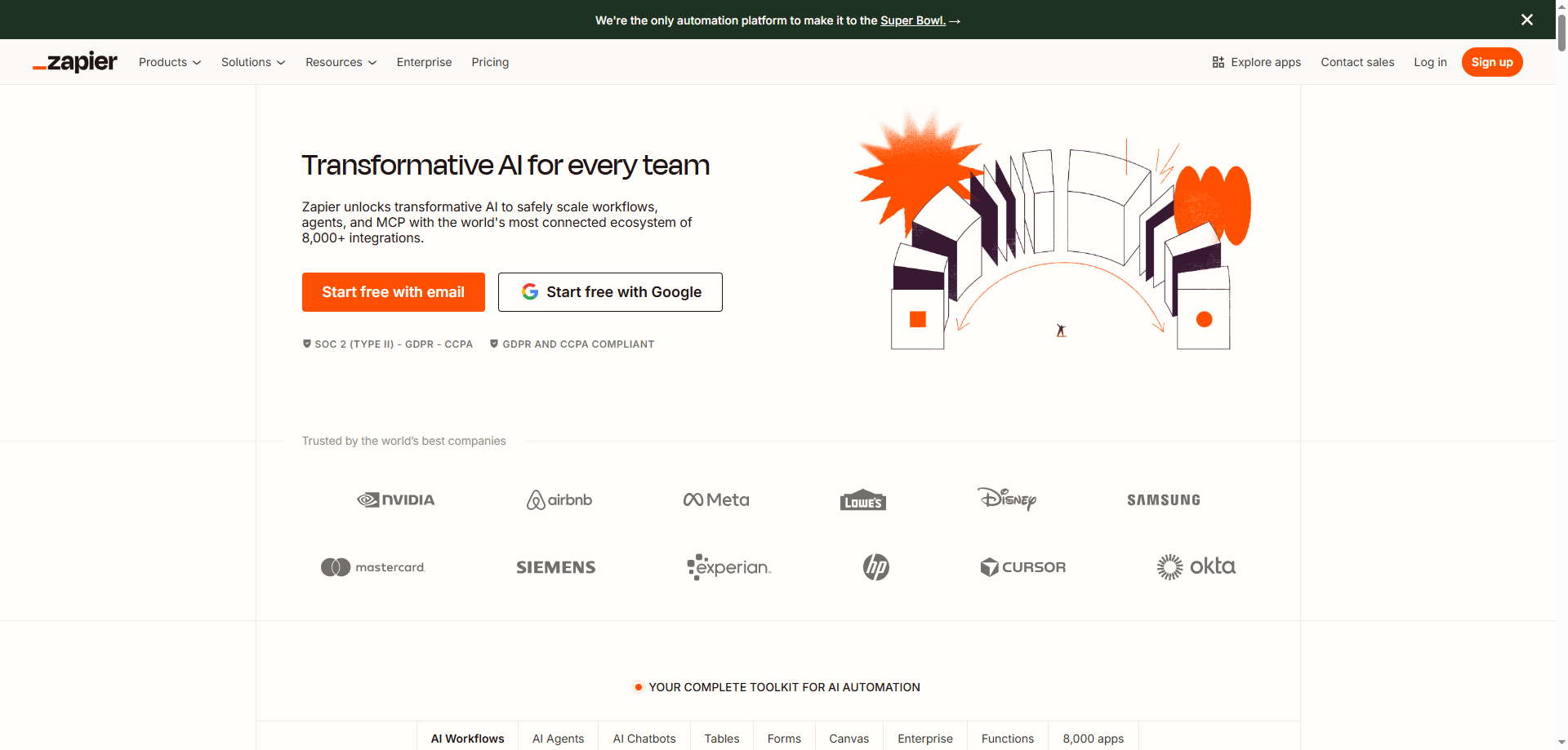Captura de pantalla de la interfaz de zapier