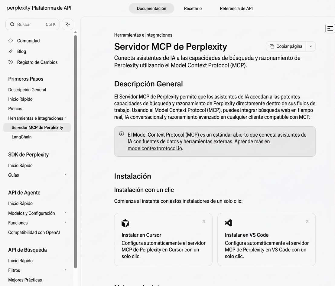 Perplexity MCP para búsqueda web en tiempo real