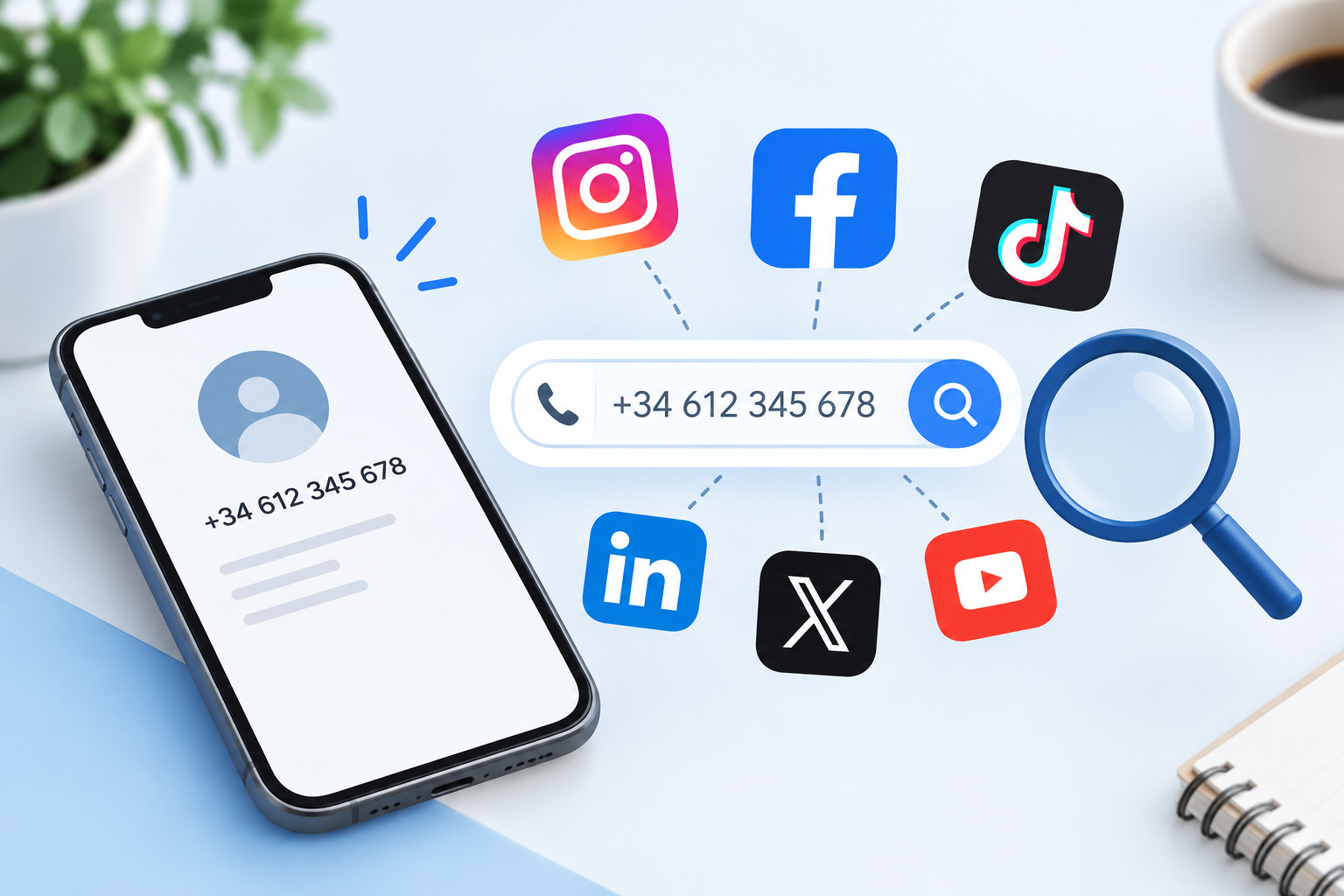 ¿Funciona encontrar redes sociales con un número de teléfono?