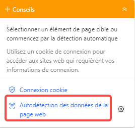 L'auto-détection de l'Octoparse