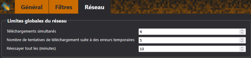 Régler le Réseau de DownThemAll!