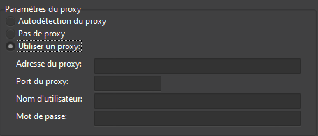 Configurer un proxy dans BID