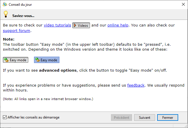 Conseil du jour dans A1 Website Download