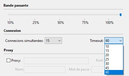 Ajuster les paramètres et d’augmenter la durée du timeout