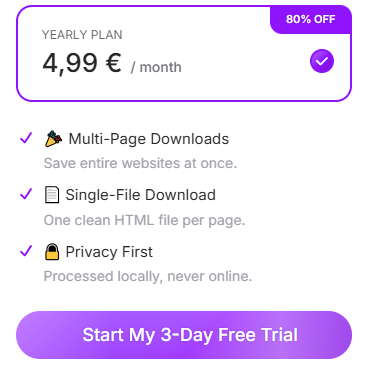 La version gratuite offre une période d’essai de 3 jours et puis 5,99 euros par semaine