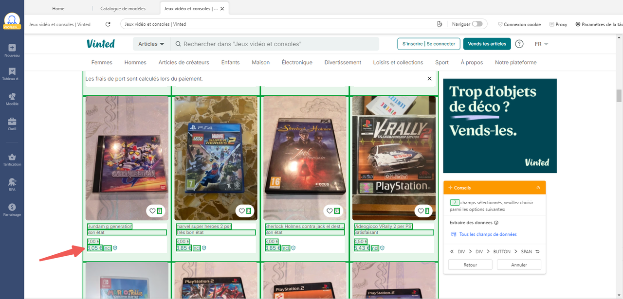 Quels types de données pouvons-nous scraper sur Vinted France