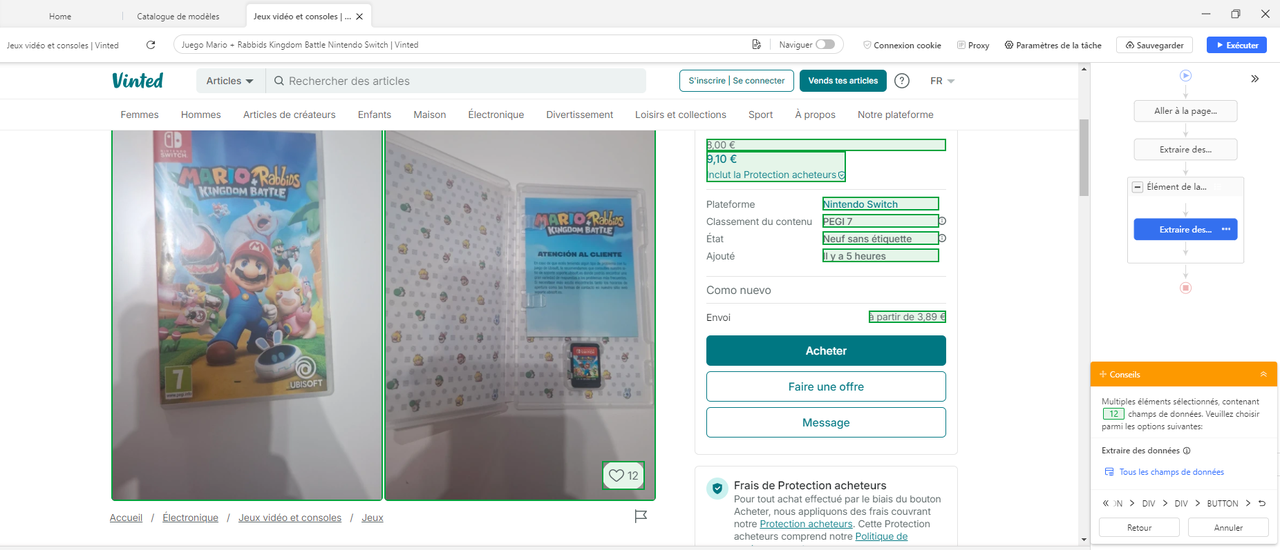 Types de données pouvons-nous scraper sur Vinted France