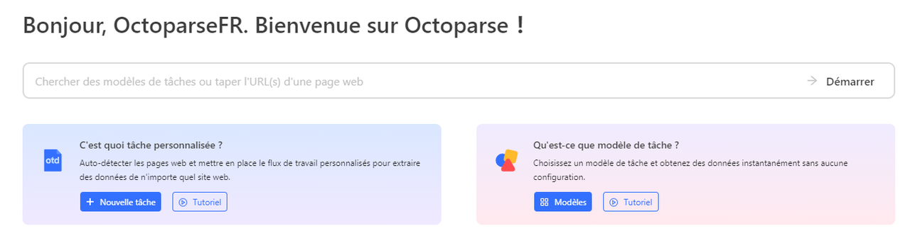 Collez le lien cible de Google Flights dans Octoparse