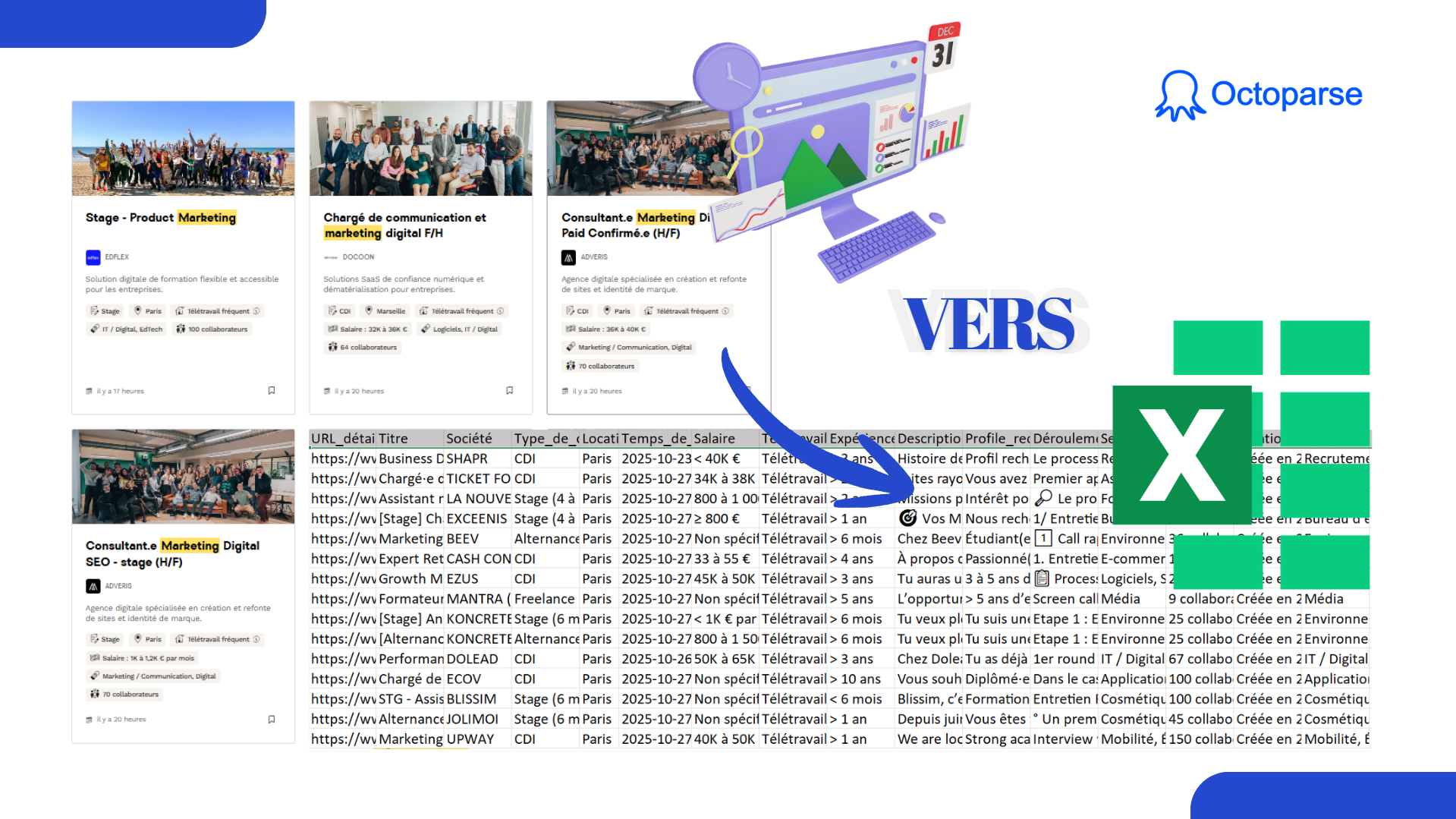 Extraire des données d'une page web vers Excel