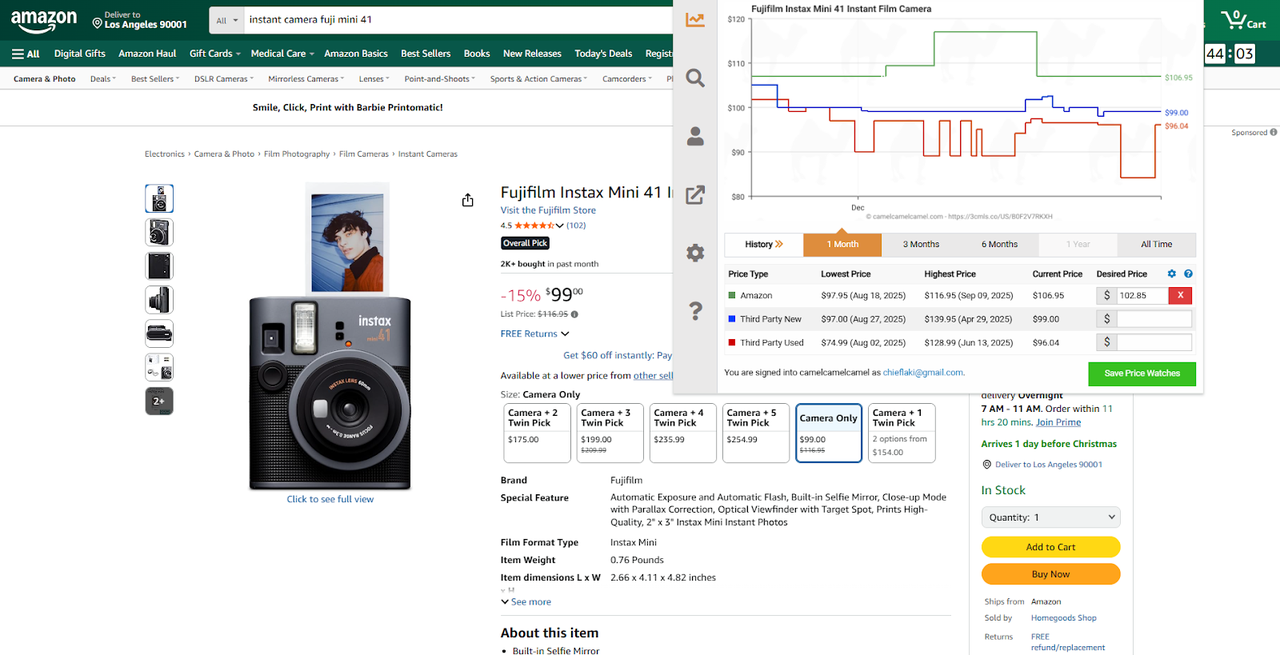 CamelCamelCamel - tarification et options de l'outil gratuit de suivi des prix Amazon