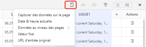 Ajout d'un champ date et heure personnalisé dans Octoparse pour horodater les cotes Oddsportal