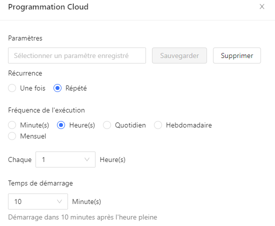 Configuration d'une tâche récurrente en mode Cloud sur Octoparse : planification automatique de l'extraction des données Carrefour