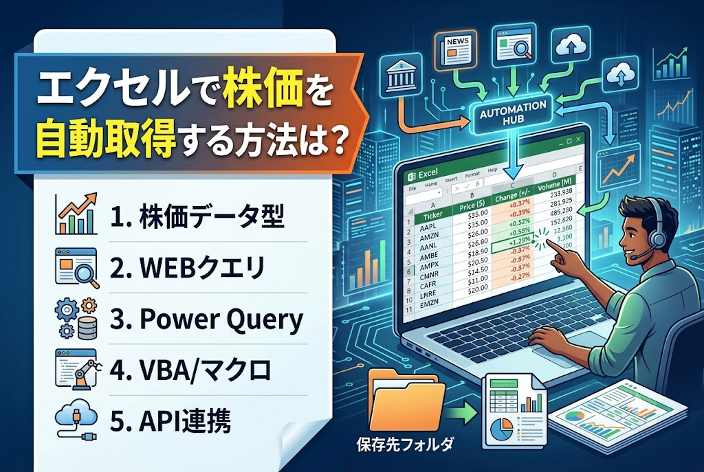 エクセルで株価を自動取得する方法は?｜無料で日本株もリアルタイム化